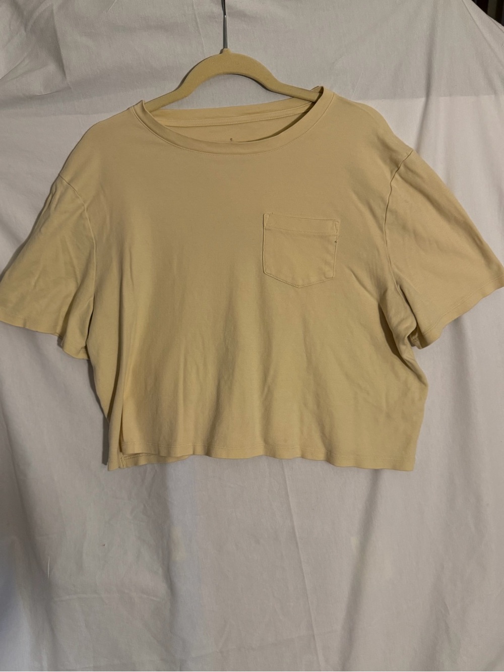 #503 Classic Cropped Pocket Tee - Cream